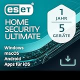 ESET HOME Security Ultimate 2025 | 5 Geräte | 1 Jahr | inklusive Firewall, VPN, Passwort-Manager und Datenverschlüsselung | Windows, macOS, Android und iOS Apps | Aktivierungscode per E-Mail