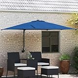 Tidyard Gartenparasol Azurblau 248,5 x 247,5 x 160 cm Stoff, Gartenschirm Marktschirm Kurbelschirm für Garten Gastronomie Pool42003258