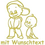 Babyaufkleber Autoaufkleber für Geschwister mit Wunschtext - Motiv Z38-JJ (16 cm)