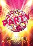 JuNa-Experten 12 Einladungskarten Geburtstag Einladungen Disco-Party Erwachsene Kinder Mädchen Jungen Kindergeburtstag Geburtstagseinladungen Kartenset Disco-Geburtstag