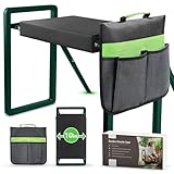 seasky Faltbarer Gartenhocker mit Knie- und Sitzfläche, Gartenhocker, breiter, Dicker, weicher Kniepolster, robuster Gartenhocker mit Anti-Sturzrahmen, Gartengeschenk für Eltern