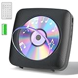 Gueray Desktop CD Player Bluetooth CD-Spieler mit Lautsprechern für Zuhause 1800mAh Tragbarer CD-Player mit AUX USB Kopfhörer Jack FM Radio mit Fernbedienung Staubschutz LCD Display für Kinder-Schwarz