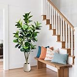 PortoAlegre Groß Künstlicher Banyanbaum, 180cm Realistische Kunstpflanzen mit Weiße Topf, Dekor Banyanbaum im Topf für Drinnen und Draußen Künstliche Bäume für Wohnzimmer Büro Balkon Dekoration