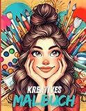 Kreatives Malbuch für Mädchen ab 8 Jahren: Tolles Geschenk für kreative Mädchen | 50 wunderschöne Motive: Pferde, Regenbögen, süße Tiere und verspielte Muster