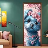 Türtapete Selbstklebend 3D Hund Türposter,Fototapete Selbstklebend 3D Pvc Türaufkleber Diy Türbild,Türfolie Poster Tapete