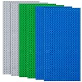 HOTUT Bauplatte Kompatibel mit Meisten Marken, 6 Platten-Set Classic Grundplatte 12.9 * 25.6 cm, Konstruktionsspielzeug für Kinder,Kreatives Lernspielzeug