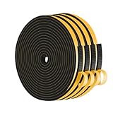 Dichtungsband Selbstklebend,Moosgummi Selbstklebend,Dichtungsband zur Isolierung von Türrahmen,Fenstern und Klimaanlagen (Schwarz,6mm x 3mm x 20M)