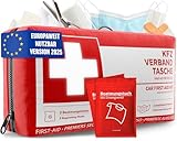 KFZ Verbandstasche nach aktueller Norm 2025 inkl. Beatmungstüchern - KFZ Verbandskasten europaweit nutzbar - Erste Hilfe Set Verbandkasten DIN 13164:2022 (StVO konform)