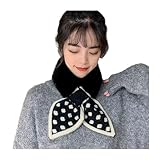 Dicker Plüschschal, Herbst, Winter, elegant, flauschig, Strickschal, Hals, Stricken, Winter, Kunstfellkragen, Kreuzschals, Schwarz , Einheitsgröße