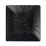 RYUQW3RE Essteller, Schwarze quadratische Teller Premium Feeling Kalte Gerichte Quadratische Teller Kalte Gerichte Speiseteller Gemüseteller Tafelservice(7inch)