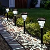 GIGALUMI 8 Pack Solarleuchten für den Außenbereich, wasserdicht, neue, verbesserte Solarleuchten für den Außenbereich, Solar-Gartenleuchten für Terrasse, Rasen, Hof und Landschaft