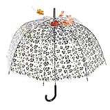 Bubble Regenschirm – Kuppel-Stil, transparenter Stockschirm, modischer Leopardenmuster, windabweisend, klassischer Griff, vielseitig, für Erwachsene, Kinder, Outdoor, Reisen, Wandern, Hochzeit