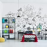 Wallepic Vlies Fototapete Sport Fußball Fußballspiel Ball Jungen 135 x 90 Moderne Tapete XXL Stadion Sportplatz Comic Kinderzimmer Babyzimmer Spielzimmer Wandtapete Br. 135 cm x Hö. 90 cm