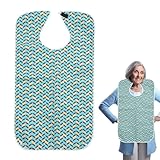 Anulely Lätzchen für ältere Männer, wasserdicht, waschbar, für Erwachsene, zum Essen, wiederverwendbarer Kleidungsschutz mit Krümelfänger, verdicktes Tuch für Bürger, Jugendliche, blau, Refer to