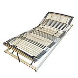 AM Qualitätsmatratzen Ergonomischer 7-Zonen Lattenrost - 120x200 cm - fertig montiert - 44 Leisten - Kopf- und Fußteil verstellbar - Holmabsenkung für Schulter und Becken - 120x200cm