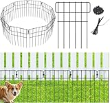 SZMDLX Gartenzaun 10 Stücke Metall Steckzaun,Dekoration Gitterzaun für Garten Total 330CM(L) x 43CM(H), Dekorative Zaun Hundezaun Tierbarriere, für Kaninchen, Hund, Hof