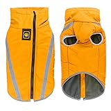 Idepet Wasserdichter Hundemantel Winter Warme Jacke, Winddichte Haustierkleidung Hundejacke Outfit für kleine mittelgroße Hunde mit Geschirrloch XL-6XL