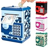 Pup Go Elektronische Spardose für Kinder 3-12 Jahre, Weihnachten & Nikolaus Geschenk für Jungen, großer Kapazität & Automatischem Geldeinzug mit Passwort, Realistische Soundeffekte (Camo Blau)