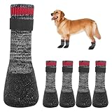 4 Stück Hundesocken Pfotenschutz Anti-Rutsch Hundesocken mit verstellbaren Riemen Hunde Schuhe Outdoor atmungsaktiv Hundeschuhe Hundesocken M