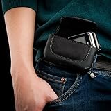 Schwarz Leder Quertasche Schutz Gürtelclip Holster Kompatibel mit Nokia C2-05, 130, 616, 1661, 1662, 2700, 2720, 2730, 2760, 3110, 2710 Navi, 6260 Slide, 6500 Slide, 6600 Fold Telefon Hülle Tasche