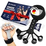 VITALLEO Handtrainer Set - Steigerung der Griffkraft - 8 Widerstandsstufen, Unterarmtrainer - Rehabilitation und Prävention - Qualitäts Fingertrainer
