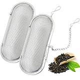 2 Stück Gewürzsieb zum Mitkochen,Gewürzei,Teeei Edelstahl,Teesieb für losen Tee,Teefilter mit Kette,Teaballs Set,Gewürzsäckchen zum Kochen,Gewürzkugel,Teekugel,Tea Strainer,für Gewürz/Tee Sieb Zubehör