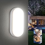 Letlit Lampe Wandlampe mit Bewegungsmelder Innen, 18W 1800LM Kellerlampe Deckenlampe Wandleuchte Deckenleuchte, IP54 Feuchtraumleuchte mit Bewegungsmelder für Keller Flur Treppe Garage