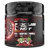 Focus to the Limit - Pre Workout mit L-Tyrosin + Taurin + Inositol + Ginkgo Extrakt + Citicolin + Rhodiola-Rosenwurz + Koffein & Vitaminen - Hochdosiert - 240g - Kiwi Red Grape Taste