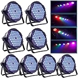 Yidedraw 90W LED Par Strahler, 60 LED RGB 3 in 1Bühnenlicht Partylicht mit Fernbedienung, 1M DMX Kable und 9DMX 512 7CH Discolicht Scheinwerfer Bunt Beleuchtung für DJ Party Feste Show Bar 8pack