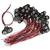 BESPORTBLE 50 Stück Typ Batterieanschlussklemmen mit Kabel Pu Leder und Eisen Langlebige Batterieklemmen Installieren Geeignet für Elektronische Geräte und DIY Stromverbindungen