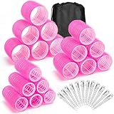 VEVOQIM Lockenwickler Große Locken Set,31 Stücke Hitzefreie Groß Kleine Lockenwicklern Haarwickler, Selbsthaftend Haarroller Hair Rollers mit Klammern für lange mittlere kurze Haar