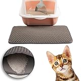 LINUMA® Katzenklo Matte, Katzenstreu Matte, Katzenmatte Katzenklo, Katzenstreumatte, Katzenteppich, Matte Katzenklo Unterleger, Katzenmatte, Matte Katzenklo, Katzenklo Unterlage (Grau, 45 x 30 cm)
