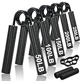 Hand Trainer, ECCOGREAT Handmuskeltrainer Grip Trainer Edelstahl als Werkstoff für mehr Griffkraft und stärken Unterarm (5pcs-Schwarz)