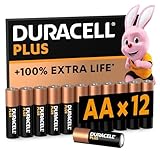 Duracell Plus Batterien AA, 12 Stück, langlebige Power, AA Batterie für Haushalt und Büro