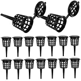 BAZEITFLOW 50 Stück Düngerhalter mit Deckel Tragbare Kunststoff Düngerkörbe für Bonsai Wasserfeste Wurzel Düngerbox Schützt vor Vogeldiebstahl und Windverlust Effiziente Dosierung für