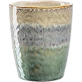 LEONARDO Matera Becher - Große Steingut Tasse - Inhalt 300 ml - Handarbeit - Mikrowellengeeignet, spülmaschinenfest - 1 Stück in beige/anthrazit/grün