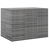 WKIEQACO Home & Garden,Möbel-Garten Kissenbox PE-Rattan 145x100x103cm Grau