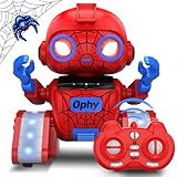 Ophy Roboter Kinder Spielzeug Spider, wiederaufladbar und projizierbar, RC-Roboter mit LED-Augen und Musik, RC-Spielzeug Monster mit Gestensensor 3 4 5 6 7 8 Jungenund Mädchen Rot