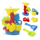 abeec Wassermühle Strandspielzeug Set - Outdoor Wasser und Sand Spielzeug für Kinder ab 18 Monaten - Set beinhaltet: Wassermühle, Sandformen, Spaten und mehr - Strandspielzeug für Wasserspiel