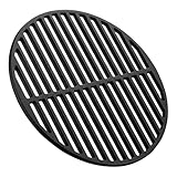 Wiltec Gusseisen Grillrost rund Ø 34,5 cm, Grillgitter für Holzkohlegrill & Gasgrill, Gussgrillrost für BBQ, Grilleinsatz matt emailliert