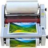 HuanEssentric Elektrische Thermo-Laminiermaschine,Elektrische Laminiermaschine Einstellbare Gummirolle,1,1 M/Min EIN- Und Beidseitiges Thermo-Laminiergerät,Für Fotos,Bücher,Zeitschriften 450MM
