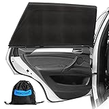 PEMOTech Sonnenschutz Auto Baby,(2-Stück)ZERTIFIZIERTER UV-Schutz,[2025 Upgrade] Nachhaltiges & Hochwertiges Atmungsaktive Spandex,Sonnenschutz Auto Kinder fit 99% Autos, Privatsphäre Für Ihre Familie
