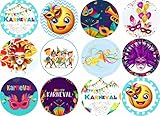 Essbarer Muffinaufleger Karneval 12 Stück // Muffindeko Karneval