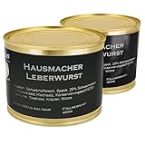Hausmacher Leberwurst 400g, Premium Wurstkonserve aus Handarbeit, 400g, Ungekühlt Haltbar