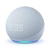 Der neue Echo Dot (5. Gen, 2022) mit Uhr | Smarter Lautsprecher mit Uhr und Alexa | Graublau