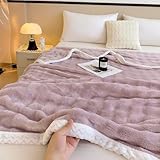 KCCRHIN Kaninchen Plüsch Decke Super Soft Wohndecke Dick Flanell Decke Kuscheldecke Warme Überwurfdecke Sofadecke Vielseitig Blanket Für Bett Sofa Sessel-Decken Tagesdecke,Lila,70 * 100cm
