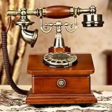 Vintage Festnetztelefon, Retro schnurgebundenes Telefon mit Holzschubladen und bequemen Griffen, verschleißfest und langlebig für Büro, Zuhause, Hotel und Kunstgalerie