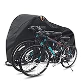 Ohuhu Fahrradgarage, Fahrradabdeckung Wasserdicht 210T Nylon-Gewebe Hochwertige Fahrradgarage Plane Wasserfest 200 x 110 x 90 cm Fahrrad schutzhülle mit Beutel, Schwarz