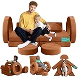 Frolic & Fun 16-Teiliges Modulares Kindersofa – Weiches Spielsofa aus Schaumstoff, Vielseitige Kindercouch mit Schlaffunktion, Kuschelecke zum Spielen, Entspannen und Schlafen im Kinderzimmer