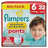 Pampers Premium Protection Pants Größe 6, 32 Windeln, 13kg-19kg